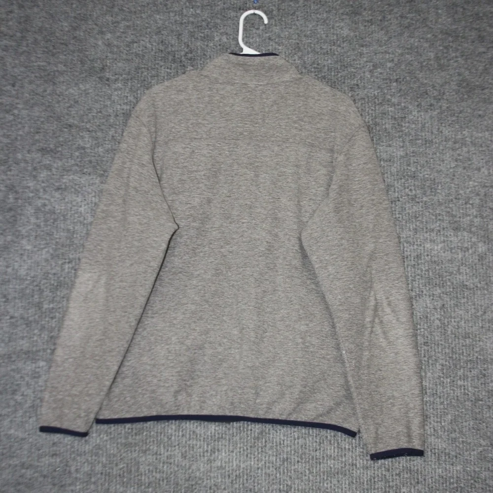 Eddie Bauer Snap Mock‎ Neck Pullover Mens L Gray Fleece Sweatshirt Pocket